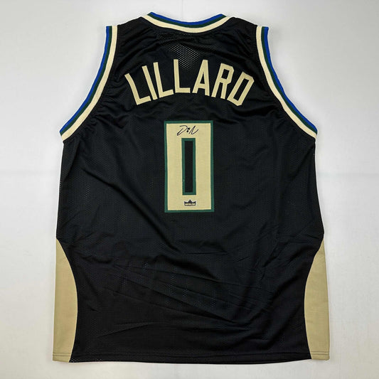 Damian Lillard Milwaukee Black Signed Jersey with Certificate Of Authencity