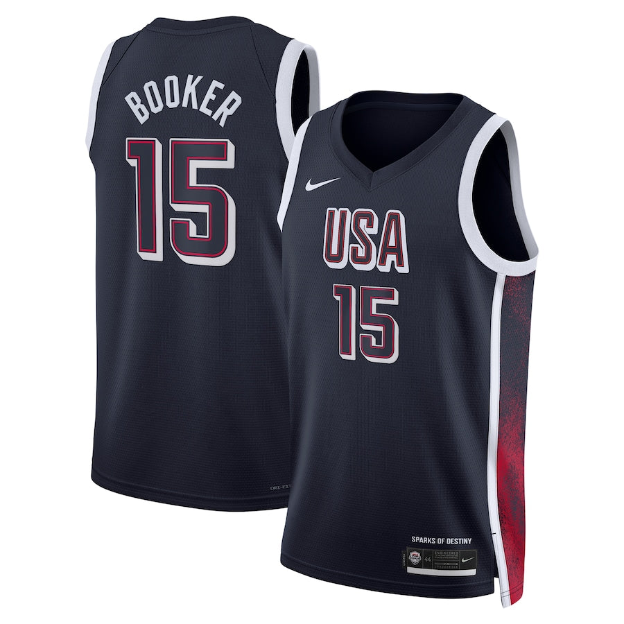 Devin Booker Navy Men's USA Basketball 2024 Swingman Player Jersey