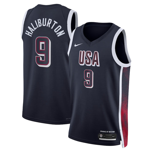 Tyrese Haliburton Navy Men's USA Basketball 2024 Swingman Player Jersey